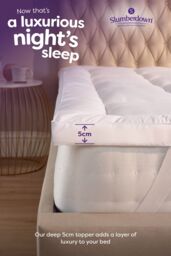 Slumberdown Sleep Soundly Deep 5cm Mattress Topper in White - Size: Super King - thumbnail 2