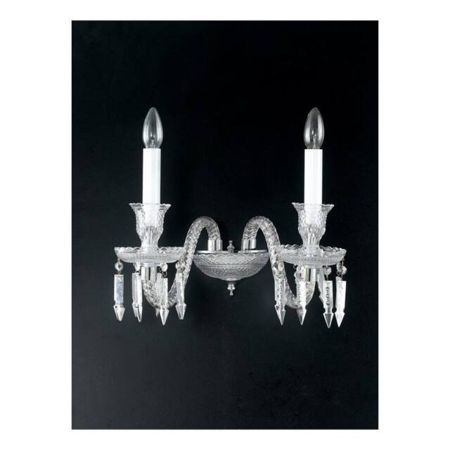 Netlighting LOUVRE Twin 2 Light Candle Wall Light Chrome 38x38cm in Grey - Size: 38x38 cm