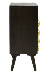Orsina Stylish Two-Drawer Mango Wooden Sideboard, Mid-Century Modern Side Board for Living Room Organization in Gold - thumbnail 4