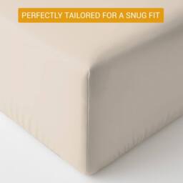 Grace 100% Egyptian Cotton 35cm Extra Deep Pocket Fitted Sheets in Taupe - Size: Double Fitted - thumbnail 6