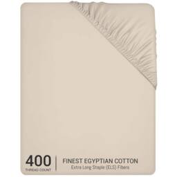 Grace 100% Egyptian Cotton 35cm Extra Deep Pocket Fitted Sheets in Taupe - Size: Double Fitted - thumbnail 2