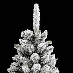 Berkfield Home Beautiful Artificial Slim Christmas Tree with Flocked Snow 150 cm in White - thumbnail 7