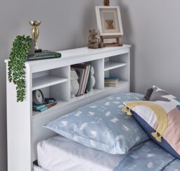 Bedmaster Veera Guest Bed With Drawers No Trundle With Pocket Mattress in White - Size: Single - thumbnail 5