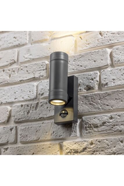CGC Lighting 'Valentine' Dark Grey Outdoor Double Wall Light With PIR Motion Sensor - image 1