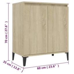 Berkfield Home Sideboard Sonoma Oak 60x35x70 cm Engineered Wood in Light Oak - Size: 60 x 35 x 70 cm - thumbnail 7
