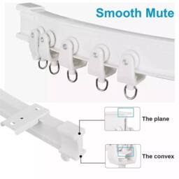 PAWNORA 5M Flexible Curtain Track Rod Rail in White - thumbnail 3