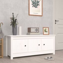 Berkfield Home Shoe Cabinet White 110x38x45.5 cm Solid Wood Pine