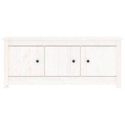 Berkfield Home Shoe Cabinet White 110x38x45.5 cm Solid Wood Pine - thumbnail 3