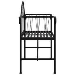 Berkfield Home Elegant 2-Seater Garden Bench 128 cm Black Steel - thumbnail 4
