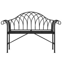 Berkfield Home Elegant 2-Seater Garden Bench 128 cm Black Steel - thumbnail 1