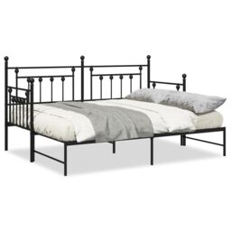 Berkfield Home Daybed Frame with Trundle Black 75x190 cm Steel - thumbnail 4