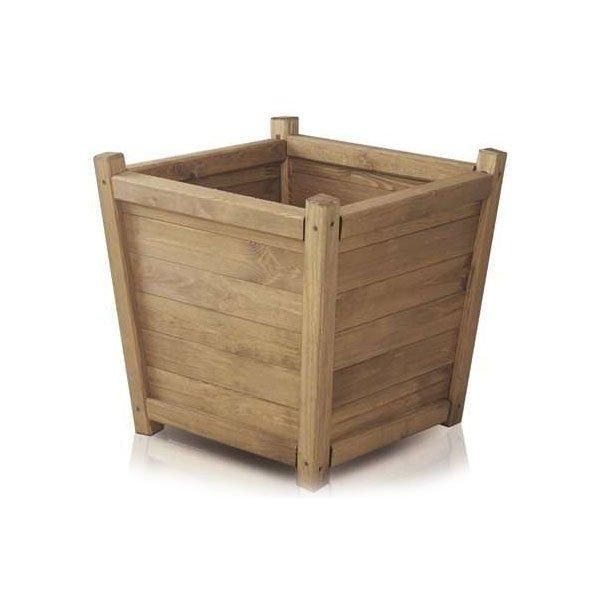 Primrose Natural Wooden Tapered Pine Planter Raised Garden Flower Pot 55cm - image 1