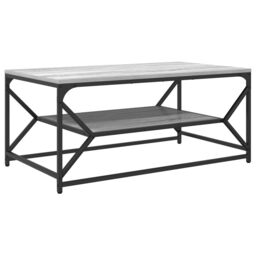 Berkfield Home Coffee Table with Shelf Grey Sonoma 90x50x40 cm¬†Engineered Wood - Size: 90 x 50 x 40 cm - thumbnail 2