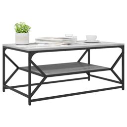 Berkfield Home Coffee Table with Shelf Grey Sonoma 90x50x40 cm¬†Engineered Wood - Size: 90 x 50 x 40 cm - thumbnail 3