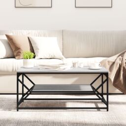 Berkfield Home Coffee Table with Shelf Grey Sonoma 90x50x40 cm¬†Engineered Wood - Size: 90 x 50 x 40 cm - thumbnail 4