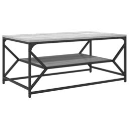 Berkfield Home Coffee Table with Shelf Grey Sonoma 90x50x40 cm¬†Engineered Wood - Size: 90 x 50 x 40 cm - thumbnail 7