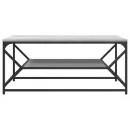 Berkfield Home Coffee Table with Shelf Grey Sonoma 90x50x40 cm¬†Engineered Wood - Size: 90 x 50 x 40 cm - thumbnail 5