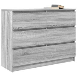 Berkfield Home Sideboard Grey Sonoma 100x35x76 cm Engineered Wood - Size: 100 x 35 x 76 cm - thumbnail 4