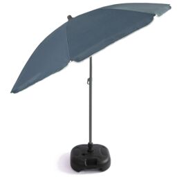 KandyToys Out There 240cm (7ft 8in) UV Resistant Adjustable Tilting Parasol with Base in Grey - thumbnail 2
