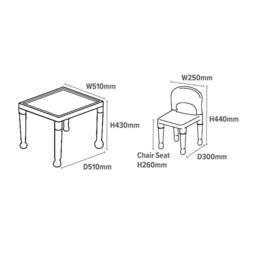 Liberty House Toys Plastic Table & 2 Chair Set - thumbnail 6