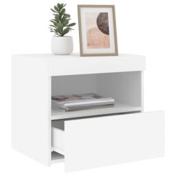 Berkfield Home Bedside Cabinets with LED Lights 2 pcs White 50x40x45 cm - Size: 50 x 40 x 45 cm - thumbnail 5
