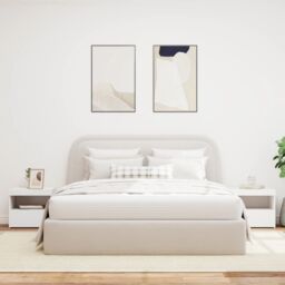 Berkfield Home Bedside Cabinets with LED Lights 2 pcs White 50x40x45 cm - Size: 50 x 40 x 45 cm - thumbnail 3