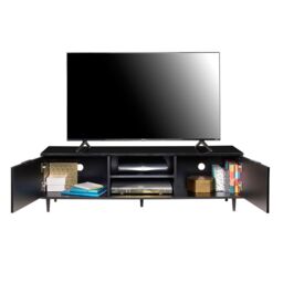 Moderna Black 140cm TV Stand, Gloss Finish, Fits up to 65 Inch TV - thumbnail 3