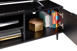 Moderna Black 140cm TV Stand, Gloss Finish, Fits up to 65 Inch TV - thumbnail 6