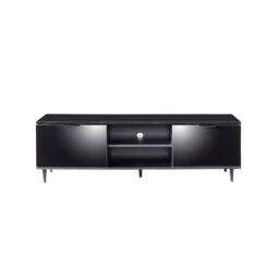 Moderna TV Stand Cabinet with LED Black Gloss 140cm