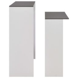Berkfield Home Bar Table with 2 Table Tops White & Grey 130x40x120 cm - Size: 130 x 40 x 120 cm - thumbnail 6