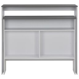 Berkfield Home Bar Table with 2 Table Tops White & Grey 130x40x120 cm - Size: 130 x 40 x 120 cm - thumbnail 4