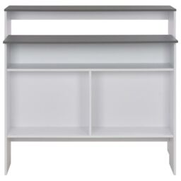 Berkfield Home Bar Table with 2 Table Tops White & Grey 130x40x120 cm - Size: 130 x 40 x 120 cm - thumbnail 5