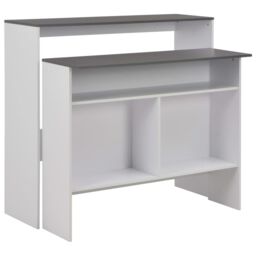 Berkfield Home Bar Table with 2 Table Tops White & Grey 130x40x120 cm - Size: 130 x 40 x 120 cm - thumbnail 1