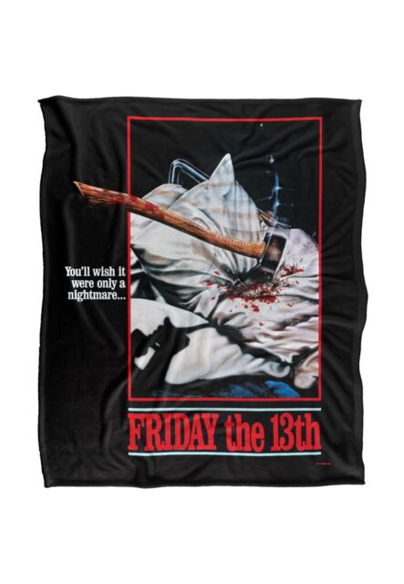 Friday the 13th Blanket, 152x127 cm Pillow Axe Poster Silky Touch Super Soft Throw Blanket in White - image 1