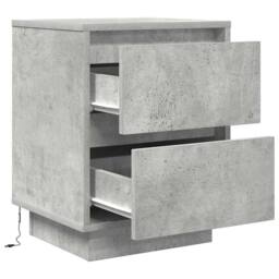 Berkfield Home Bedside Cabinets with LED Lights¬†2 pcs Concrete Grey 38x34x50 cm - Size: 38 x 34 x 50 cm - thumbnail 8