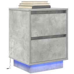 Berkfield Home Bedside Cabinets with LED Lights¬†2 pcs Concrete Grey 38x34x50 cm - Size: 38 x 34 x 50 cm - thumbnail 6
