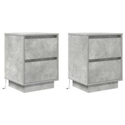 Berkfield Home Bedside Cabinets with LED Lights¬†2 pcs Concrete Grey 38x34x50 cm - Size: 38 x 34 x 50 cm - thumbnail 3