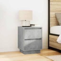 Berkfield Home Bedside Cabinets with LED Lights¬†2 pcs Concrete Grey 38x34x50 cm - Size: 38 x 34 x 50 cm - thumbnail 4