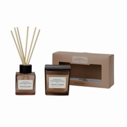 French Connection Praline & Cream 220G Candle & 100ML Reed Diffuser Gift Set Square Design in Light Brown - Size: 2 Pack - thumbnail 2