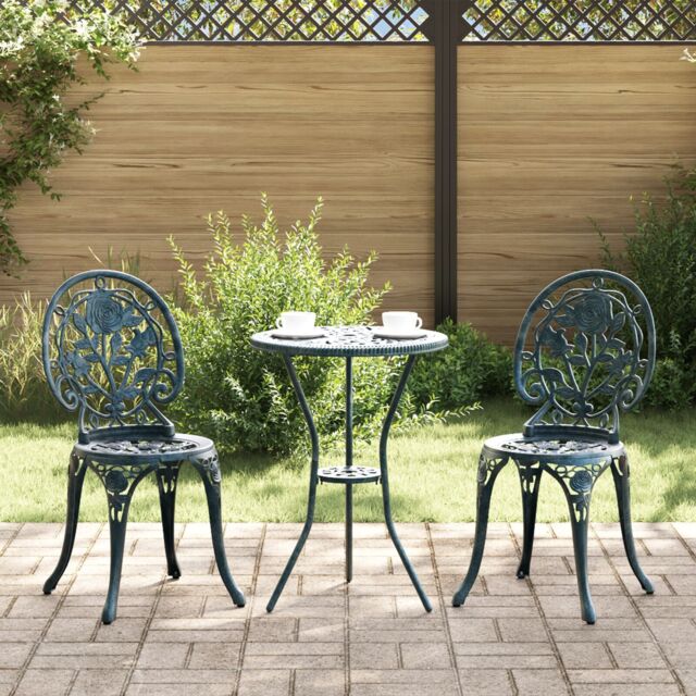 Berkfield Home 3-Piece Garden Bistro Set - Green Cast Aluminum - image 1
