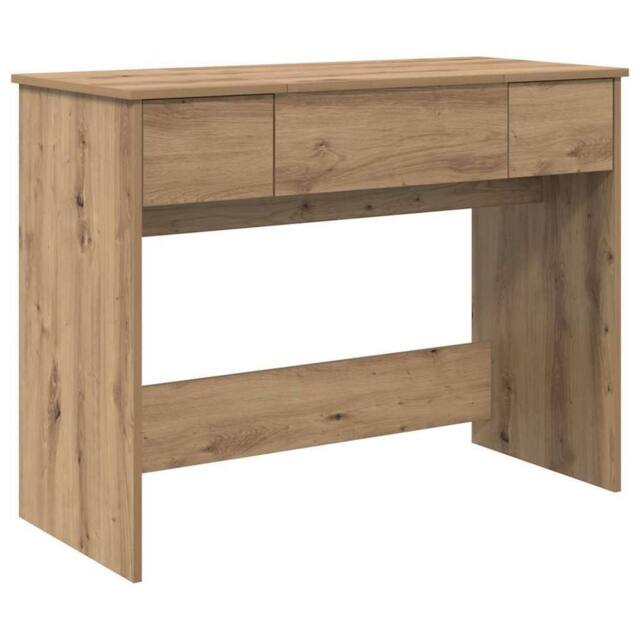 Berkfield Home Dressing Table with Mirror Artisan Oak 100x45x76 cm in Beige - Size: 100 x 45 x 76 cm - image 1