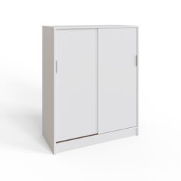 GFW Leighton Sliding Door Shoe Cabinet in White - thumbnail 2