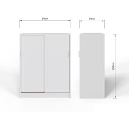 GFW Leighton Sliding Door Shoe Cabinet in White - thumbnail 6