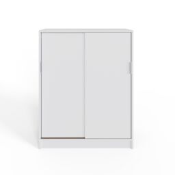 GFW Leighton Sliding Door Shoe Cabinet in White - thumbnail 4