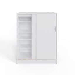 GFW Leighton Sliding Door Shoe Cabinet in White - thumbnail 5