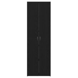 Berkfield Home Black Oak Office Cabinet 60 x 32 x 190 cm, made from engineered wood - Size: 60 x 32 x 190 cm - thumbnail 7