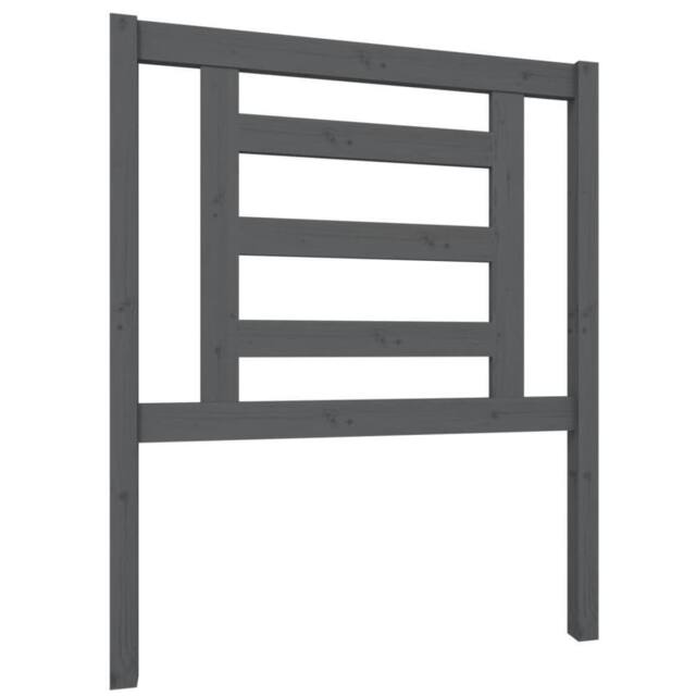 Berkfield Home Bed Headboard Grey 81x4x100 cm Solid Wood Pine - Size: 81 x 4 x 100 cm - image 1