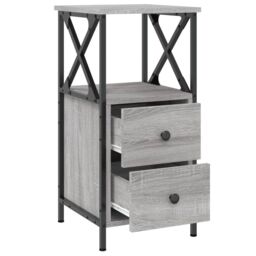 Berkfield Home Bedside Cabinets 2 pcs Grey Sonoma 34x35.5x70 cm Engineered Wood - thumbnail 6