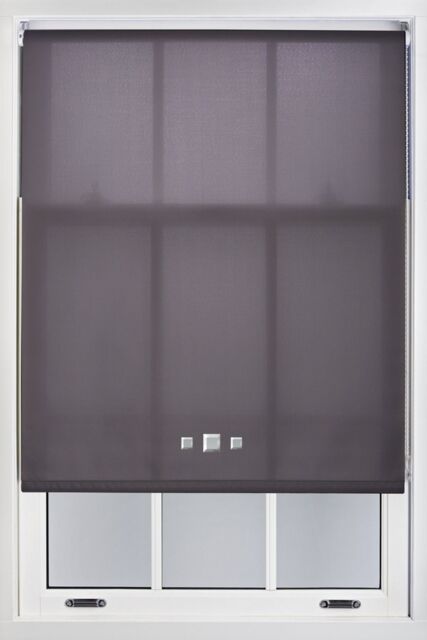 Furnished Daylight Roller Blinds with Triple Square Eyelets - Trimmable Window Shade in Dark Grey - Size: 150 cm width x 210 cm drop - image 1