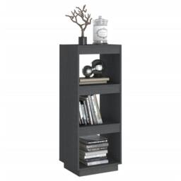Berkfield Home Book Cabinet/Room Divider Grey 40x35x103 cm Solid Pinewood - Size: 40 x 35 x 103 cm - thumbnail 4